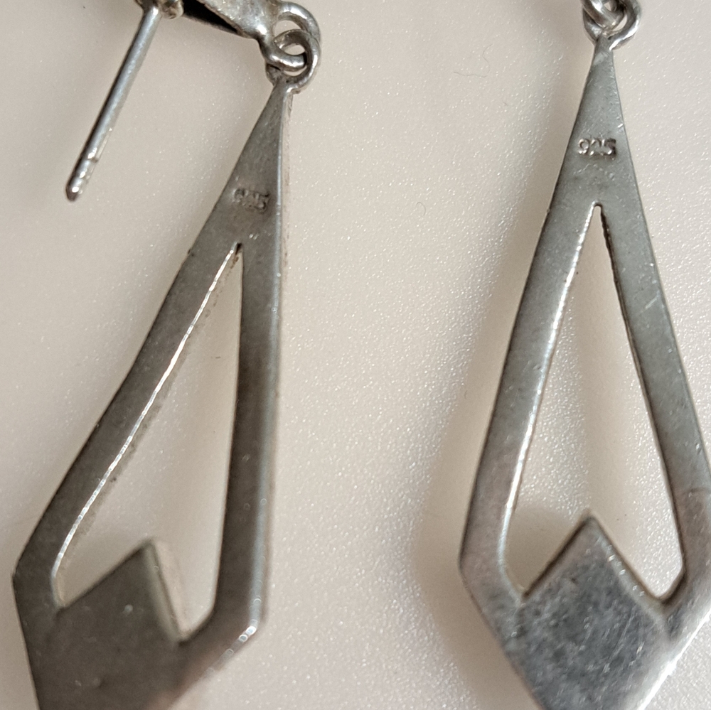 Vintage .925 Sterling Silver Earrings Mexico - Picture 6 of 6
